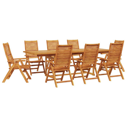 Garden Dining Set Folding 9 pcs Brown Solid Acacia Wood