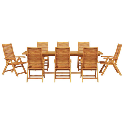 Garden Dining Set Folding 9 pcs Brown Solid Acacia Wood
