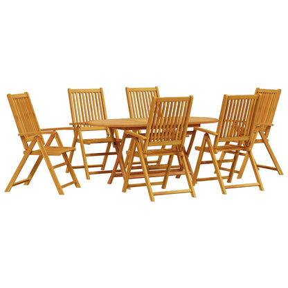 Garden Dining Set 7 pcs Brown Solid Acacia Wood