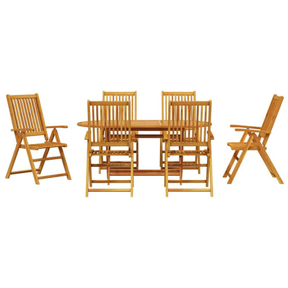 Garden Dining Set 7 pcs Brown Solid Acacia Wood