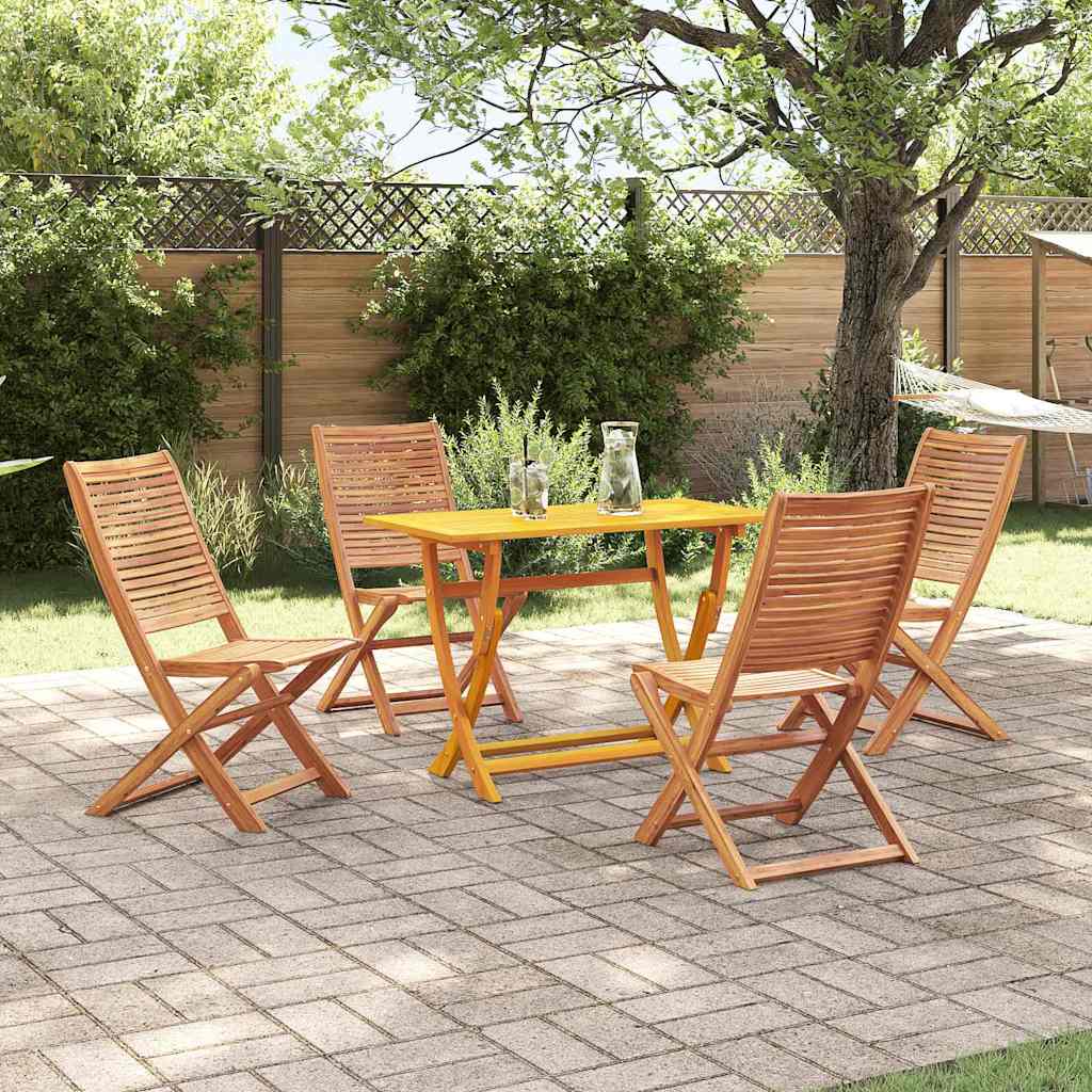 Garden Dining Set 5 pcs Brown Solid Acacia Wood