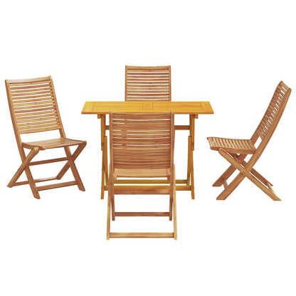 Garden Dining Set 5 pcs Brown Solid Acacia Wood