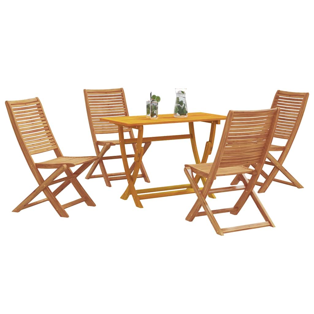 Garden Dining Set 5 pcs Brown Solid Acacia Wood