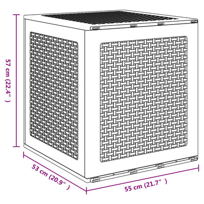 Storage Box with Storage Brown 55 x 53 x 57 cm Polypropylene