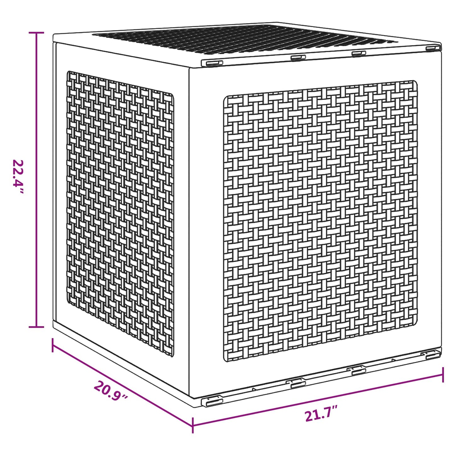 Storage Box with Storage Brown 55 x 53 x 57 cm Polypropylene