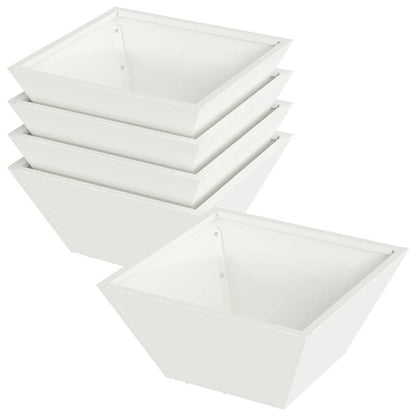Garden Planter 5 pcs White 35 x 35 x 15 cm Cold-rolled Steel