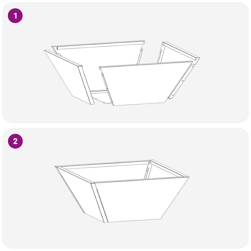 Garden Planter Anthracite 35 x 35 x 15 cm Cold-rolled Steel