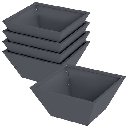 Garden Planter 5 pcs Anthracite 35 x 35 x 15 cm