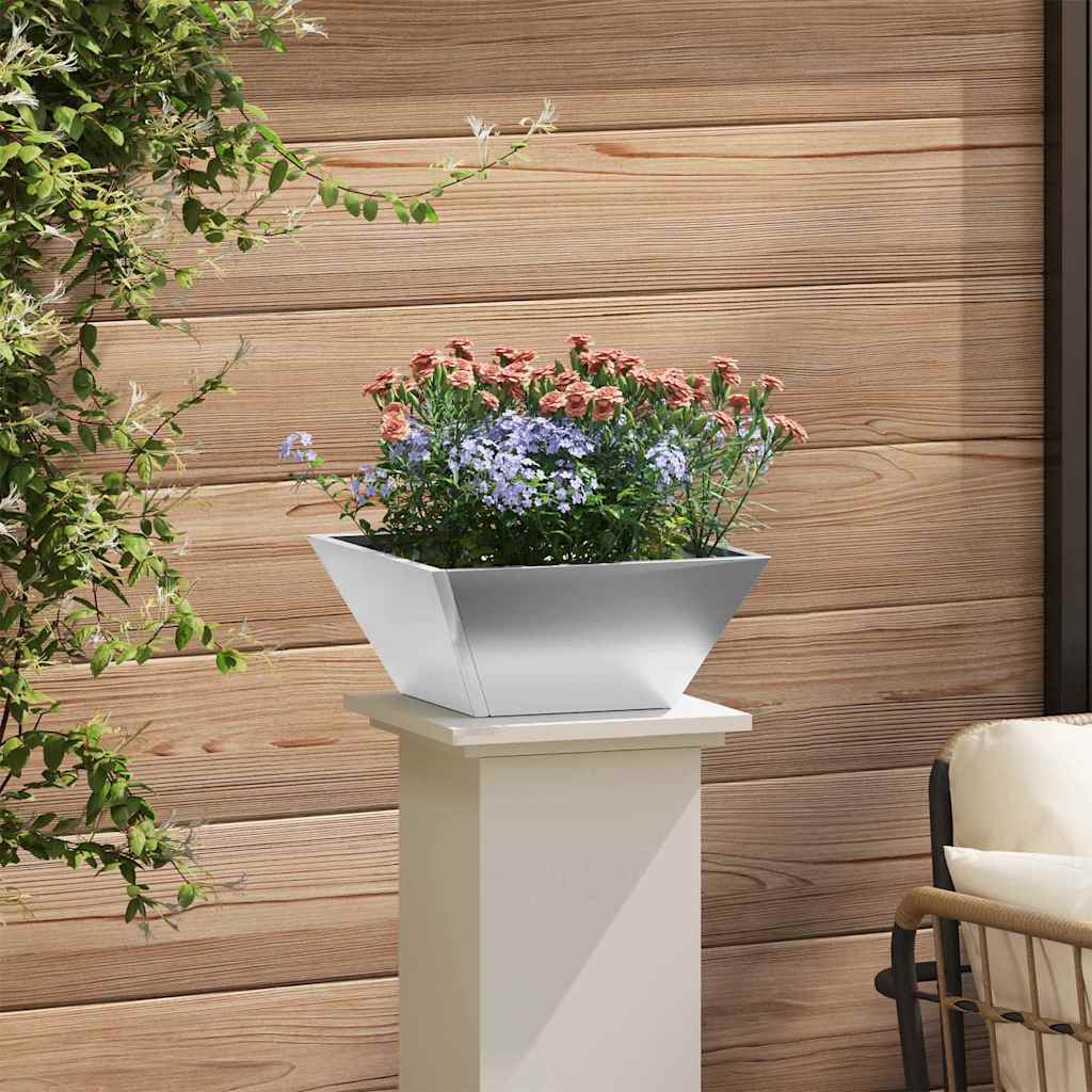 Garden Planter Silver 35 x 35 x 15 cm Galvanised Steel