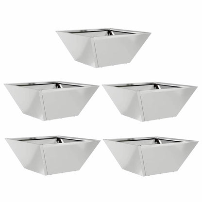 Garden Planter 5 pcs Silver 35 x 35 x 15 cm Galvanised Steel