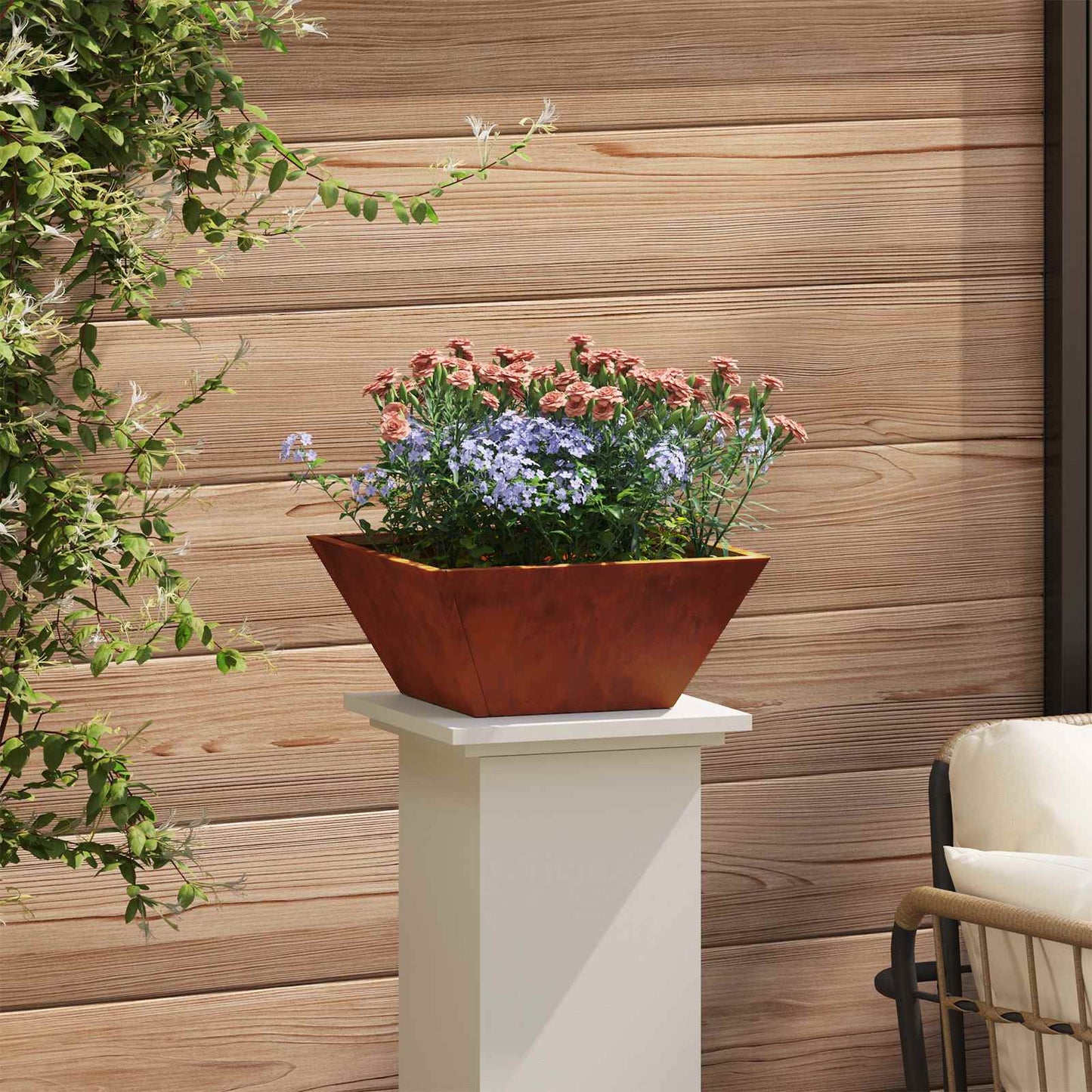 Garden Planter Rusty 35 x 35 x 15 cm Weathering Steel