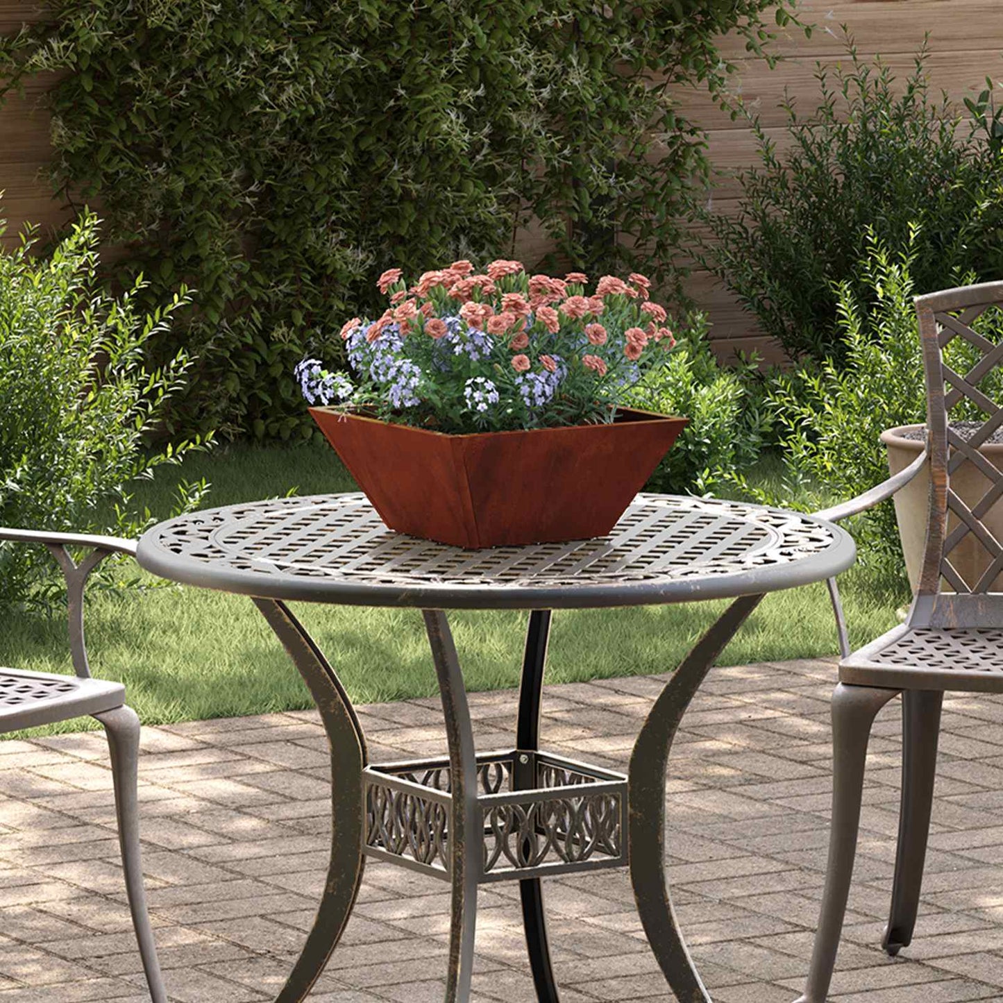 Garden Planter 5 pcs Rusty 35 x 35 x 15 cm Weathering Steel
