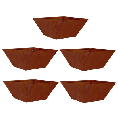 Garden Planter 5 pcs Rusty 35 x 35 x 15 cm Weathering Steel