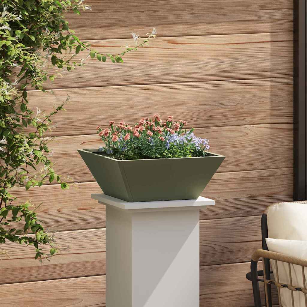 Garden Planter Olive Green 40 x 40 x 15 cm Cold-rolled Steel
