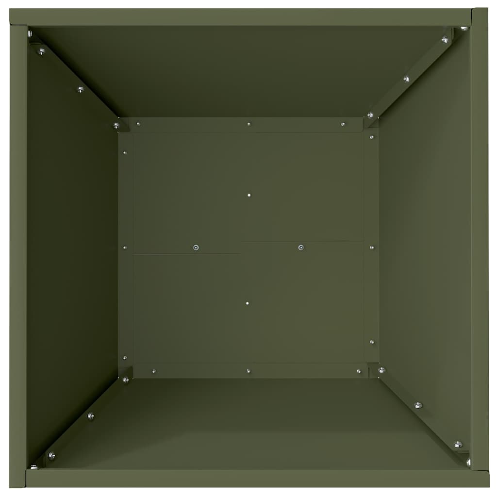 Garden Planter Olive Green 40 x 40 x 15 cm Cold-rolled Steel