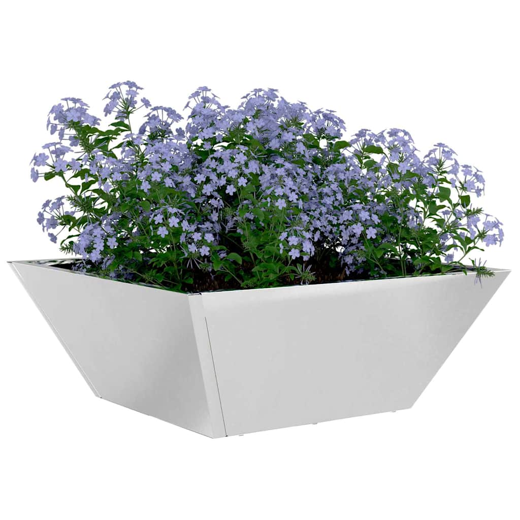 Garden Planter Silver 40 x 40 x 15 cm Stainless Steel