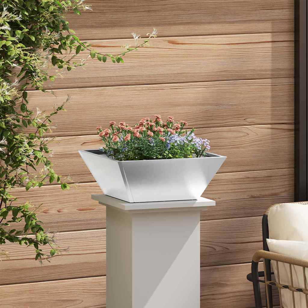 Garden Planter 5 pcs Silver 40 x 40 x 15 cm Stainless Steel