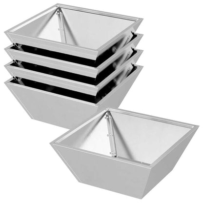 Garden Planter 5 pcs Silver 40 x 40 x 15 cm Stainless Steel