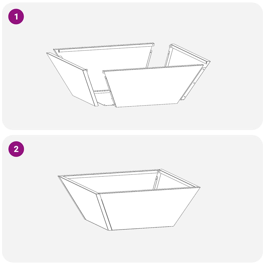 Garden Planter Silver 40 x 40 x 15 cm Galvanised Steel