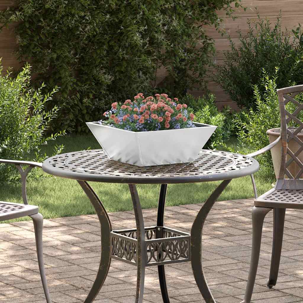 Garden Planter Silver 40 x 40 x 15 cm Galvanised Steel