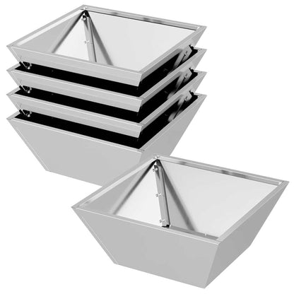 Garden Planter 5 pcs Silver 40 x 40 x 15 cm Galvanised Steel