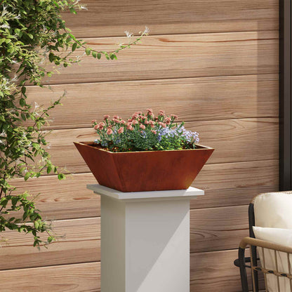Garden Planter Rusty 40 x 40 x 15 cm Weathering Steel