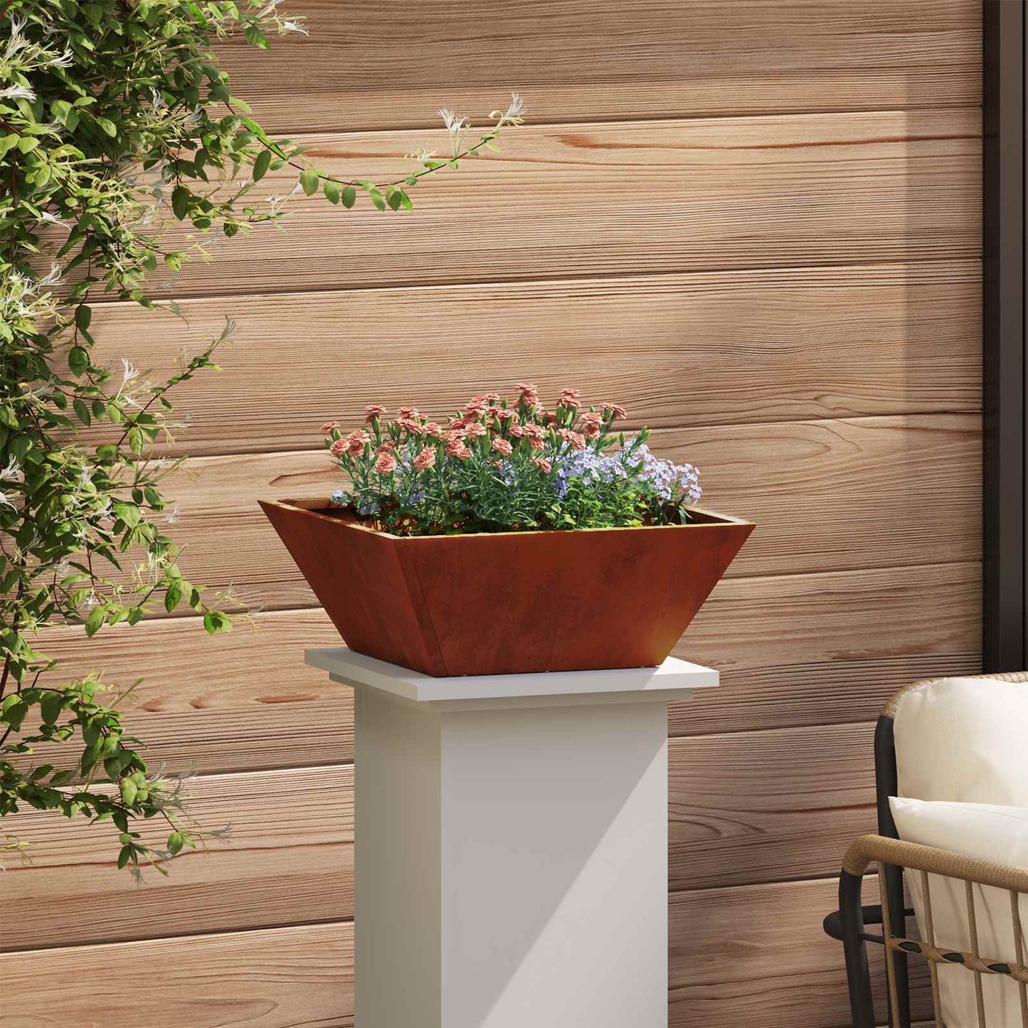 Garden Planter 5 pcs Rusty 40 x 40 x 15 cm Weathering Steel