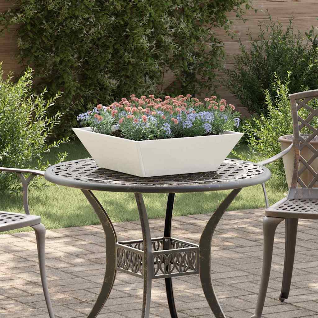 Garden Planter White 50 x 50 x 15 cm Cold-rolled Steel
