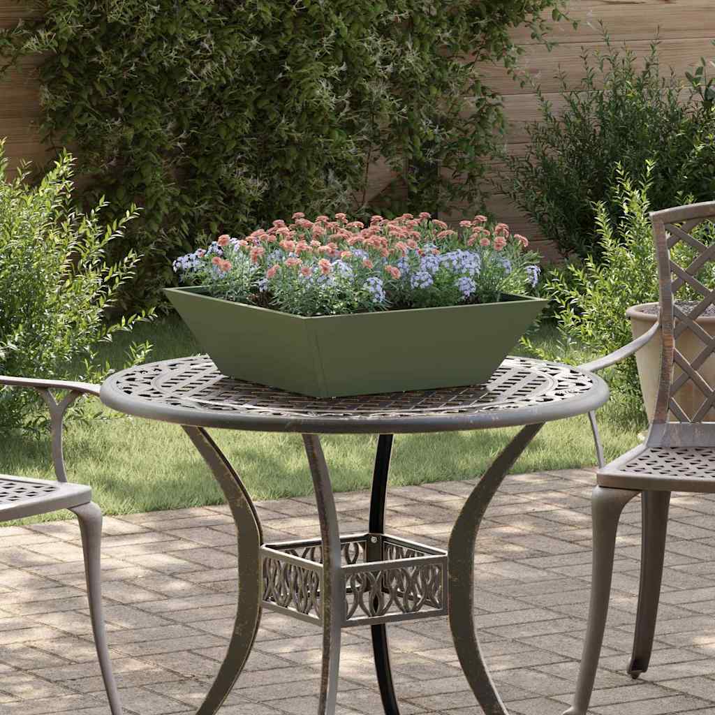 Garden Planter Olive Green 50 x 50 x 15 cm Cold-rolled Steel