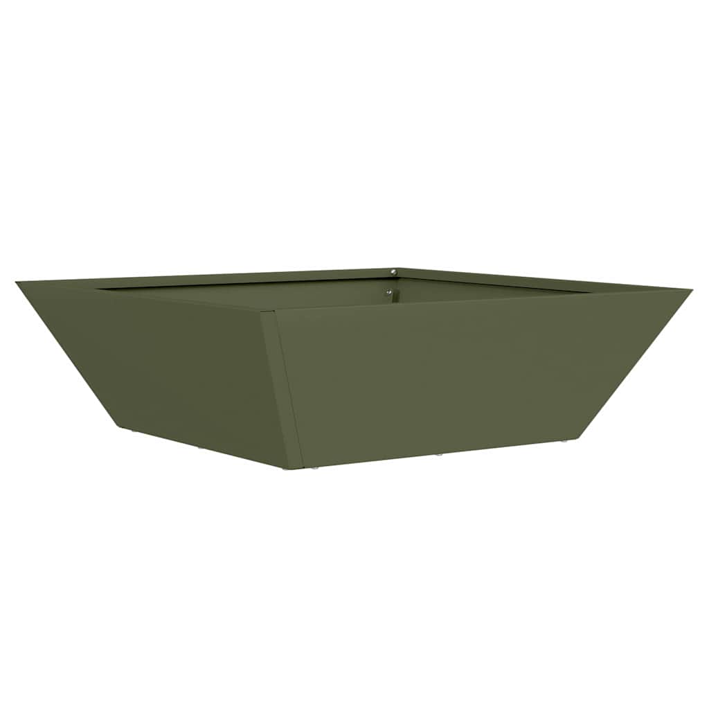 Garden Planter Olive Green 50 x 50 x 15 cm Cold-rolled Steel