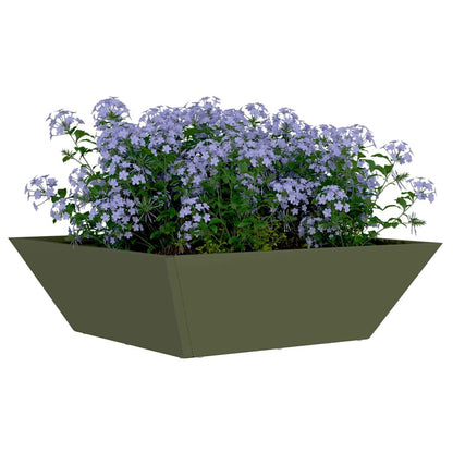 Garden Planter Olive Green 50 x 50 x 15 cm Cold-rolled Steel