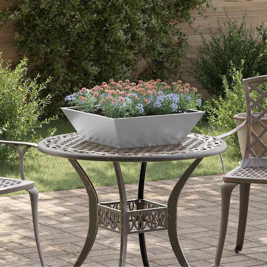 Garden Planter Silver 50 x 50 x 15 cm Galvanised Steel