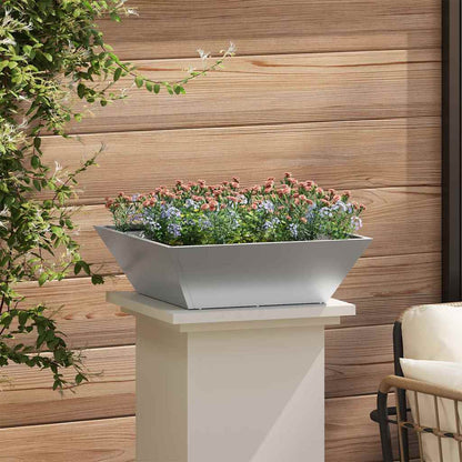 Garden Planter 5 pcs Silver 50 x 50 x 15 cm Galvanised Steel