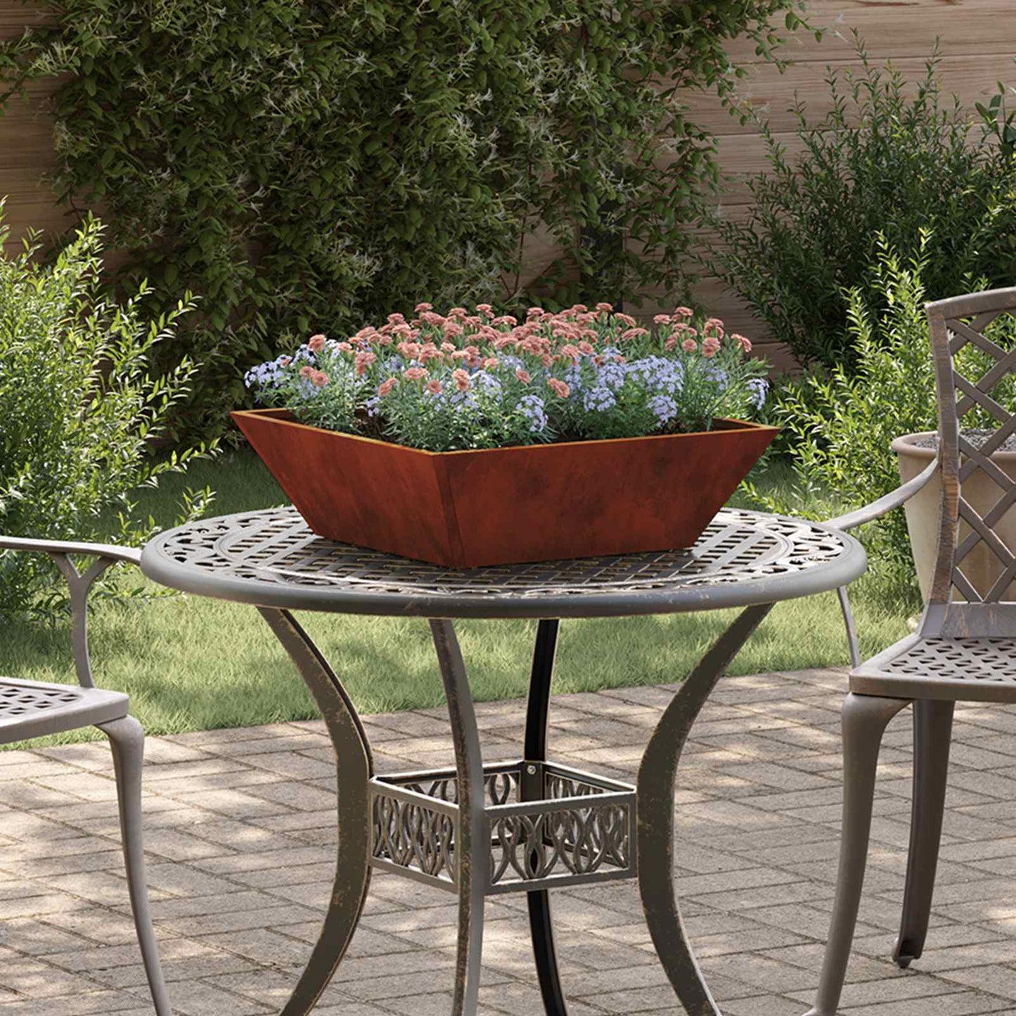 Garden Planter Rusty 50 x 50 x 15 cm Weathering Steel