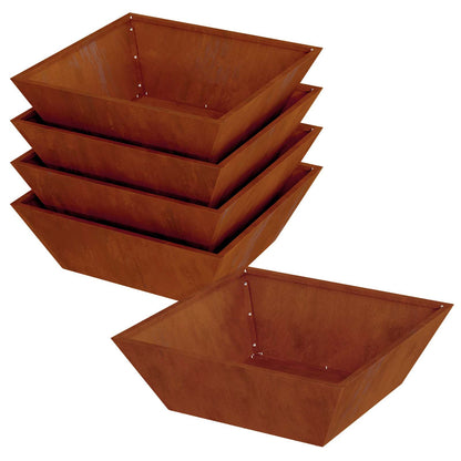 Garden Planter 5 pcs Rusty 50 x 50 x 15 cm Weathering Steel
