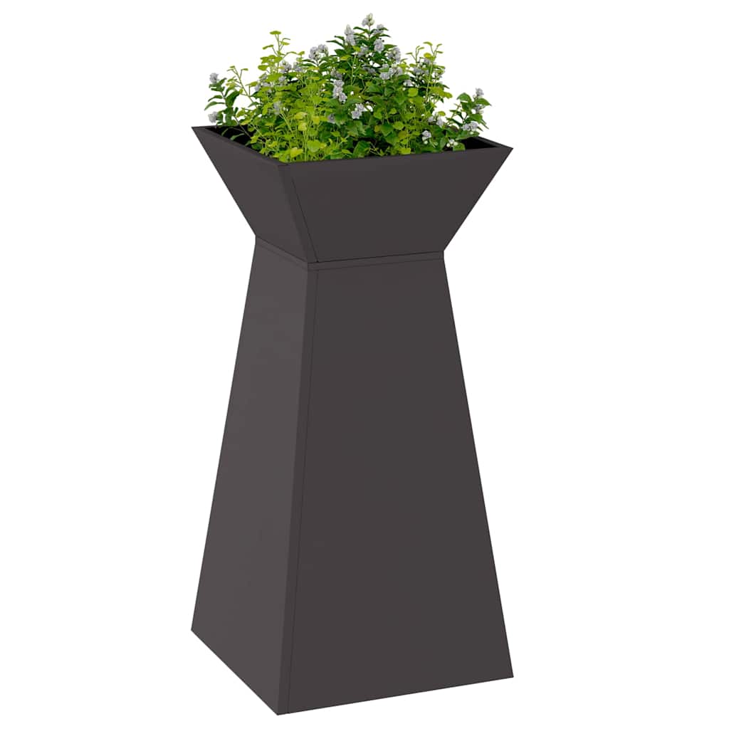 Pillar Planter 2 pcs Black 35 x 35 x 73 cm