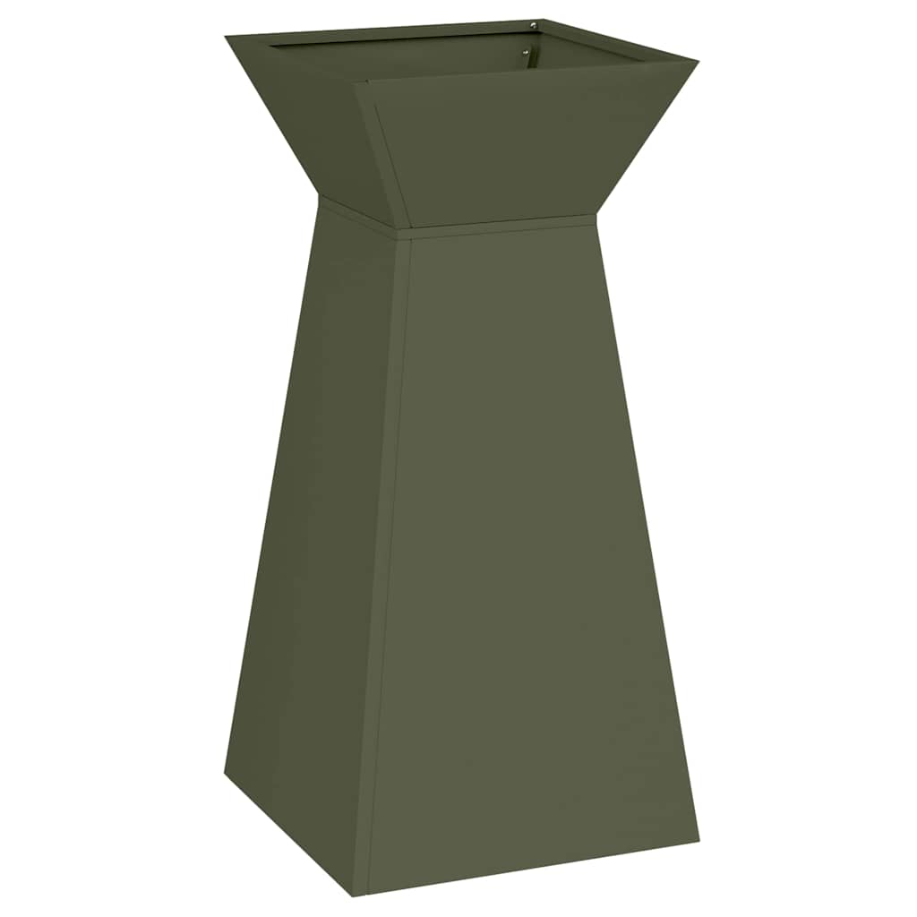 Pillar Planter 2 pcs Olive 35 x 35 x 73 cm