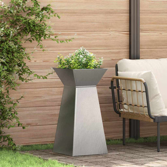 Pillar Planter Silver 35 x 35 x 73 cm Stainless Steel