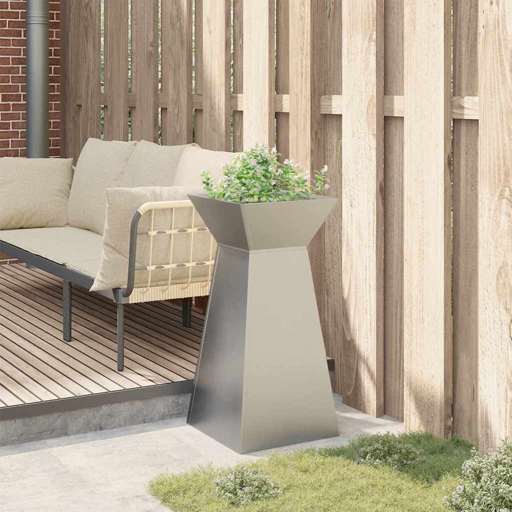 Pillar Planter Silver 35 x 35 x 73 cm Stainless Steel