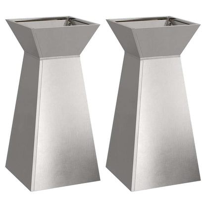 Pillar Planter 2 pcs Silver 35 x 35 x 73 cm