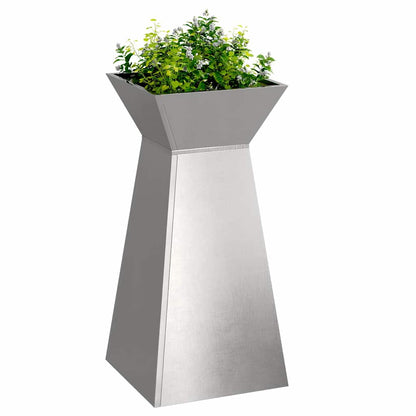 Pillar Planter 2 pcs Silver 35 x 35 x 73 cm