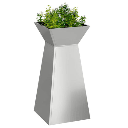 Pillar Planter Silver 35 x 35 x 73 cm