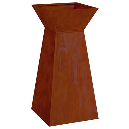 Pillar Planter Silver 35 x 35 x 73 cm Weathering Steel