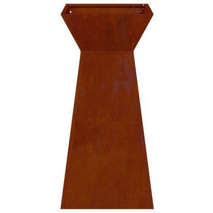 Pillar Planter Silver 35 x 35 x 73 cm Weathering Steel