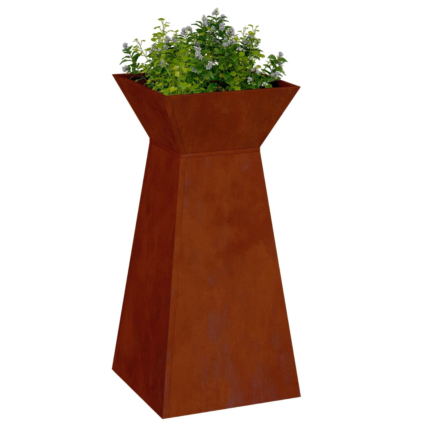 Pillar Planter Silver 35 x 35 x 73 cm Weathering Steel