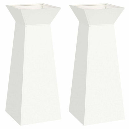 Pillar Planter 2 pcs White 40 x 40 x 100 cm