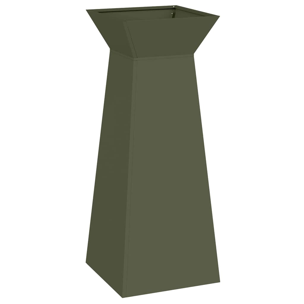 Pillar Planter 2 pcs Olive 40 x 40 x 100 cm