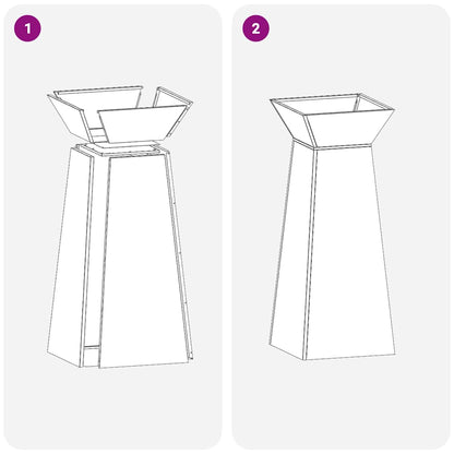 Pillar Planter 2 pcs Silver 40 x 40 x 100 cm