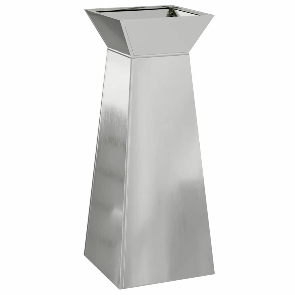 Pillar Planter 2 pcs Silver 40 x 40 x 100 cm