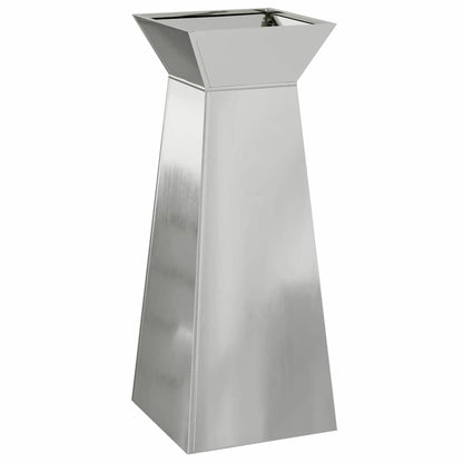 Pillar Planter 2 pcs Silver 40 x 40 x 100 cm
